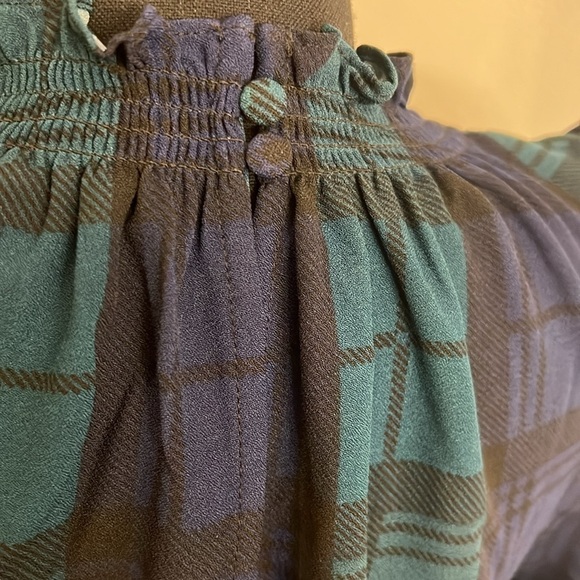 NWT Sugarlips Hudson Plaid Drape Sleeve Top Curve Blouse, Sz. XS. - Picture 7 of 13